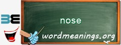 WordMeaning blackboard for nose